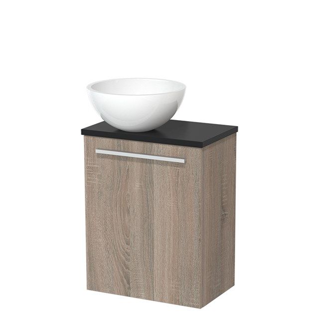 Maxaro Toiletmeubel Modulo Eiken Vlak 41 cm Mat Zwart
