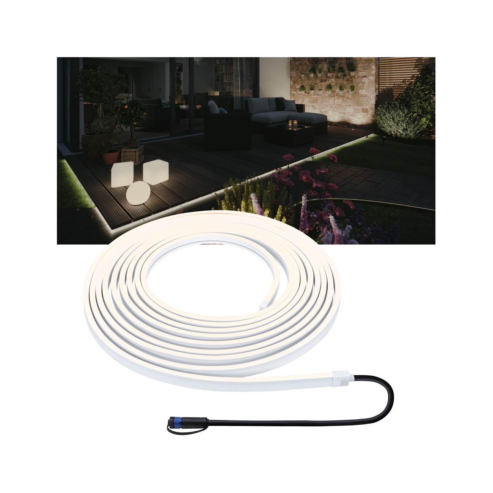 Paulmann Plug & Shine LED Strip Smooth IP68 3000K 46W Zwart