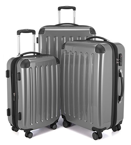 Hauptstadtkoffer - Alex 3-delige kofferset 4 dubbele wielen, trolley-set, uitbreidbare reiskoffer, TSA, (S, M & L), zilver