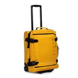 KADVA Lazio Reiskoffer met wieltjes, 42-102 liter, cabinebagage, Soft Shell met 2 wielen, telescopisch frame, geel, 44 l, koffer