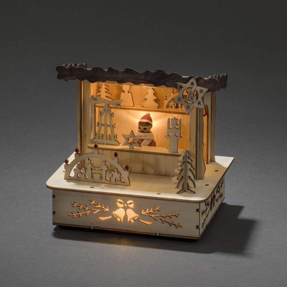 KONSTSMIDE 2822-100 Kerstverlichting - Houten Scène - Batterij - LED