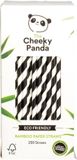 The Cheeky Panda Rietjes 100% FSC Bamboe 250 stuks Wit/Zwart