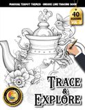 COLOROO Ink Tracing Book: Magical Teapot Adventures for Relaxation and Creative Mindfulness