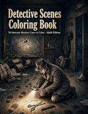 Detective Coloring Book - Crime Scenes: Adult Coloring Book with 38 Detective Offices, Crime Scenes, Investigation Rooms, Vintage Noir Interiors and Rooms - One-Sided Large Format for Relaxation