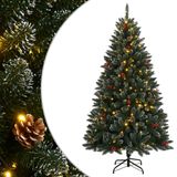 VidaXL Kunstkerstboom met 150 LED's 120 cm Groen/Wit PVC