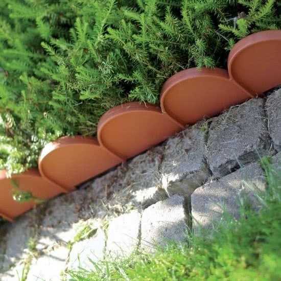 - Borderrand gebogen kunststof terracotta - 10 m