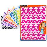 CLEOPATRE Driehoekige zelfklevende stickers, 8 kleuren, verpakking met 8 vellen (1024 stickers)