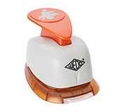 Wedo 168253 motiefperforator grote engel (met praktische opvangbak, uitsparing 2,4 x 2,4 cm) grijs/oranje