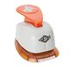 Wedo 168253 motiefperforator grote engel (met praktische opvangbak, uitsparing 2,4 x 2,4 cm) grijs/oranje