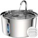 Fontaine à eau chat acier inoxydable - 3,2 litres - Forme robinet - Lavable au lave-vaisselle - Double filtre