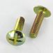 Vis Express Vis Poelier Tête Ronde Large Fendue En Croix M6x75 Bichromaté-10 Pièces