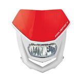 POLISPORT 8667100006 - HALO polypropyleen koplamp met LED lamp compatibel met alle motorcross/enduro modellen in kleur wit/rood