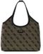 GUESS Samantha Travel Tote Black Logo Taupe Shopper met laptopvak