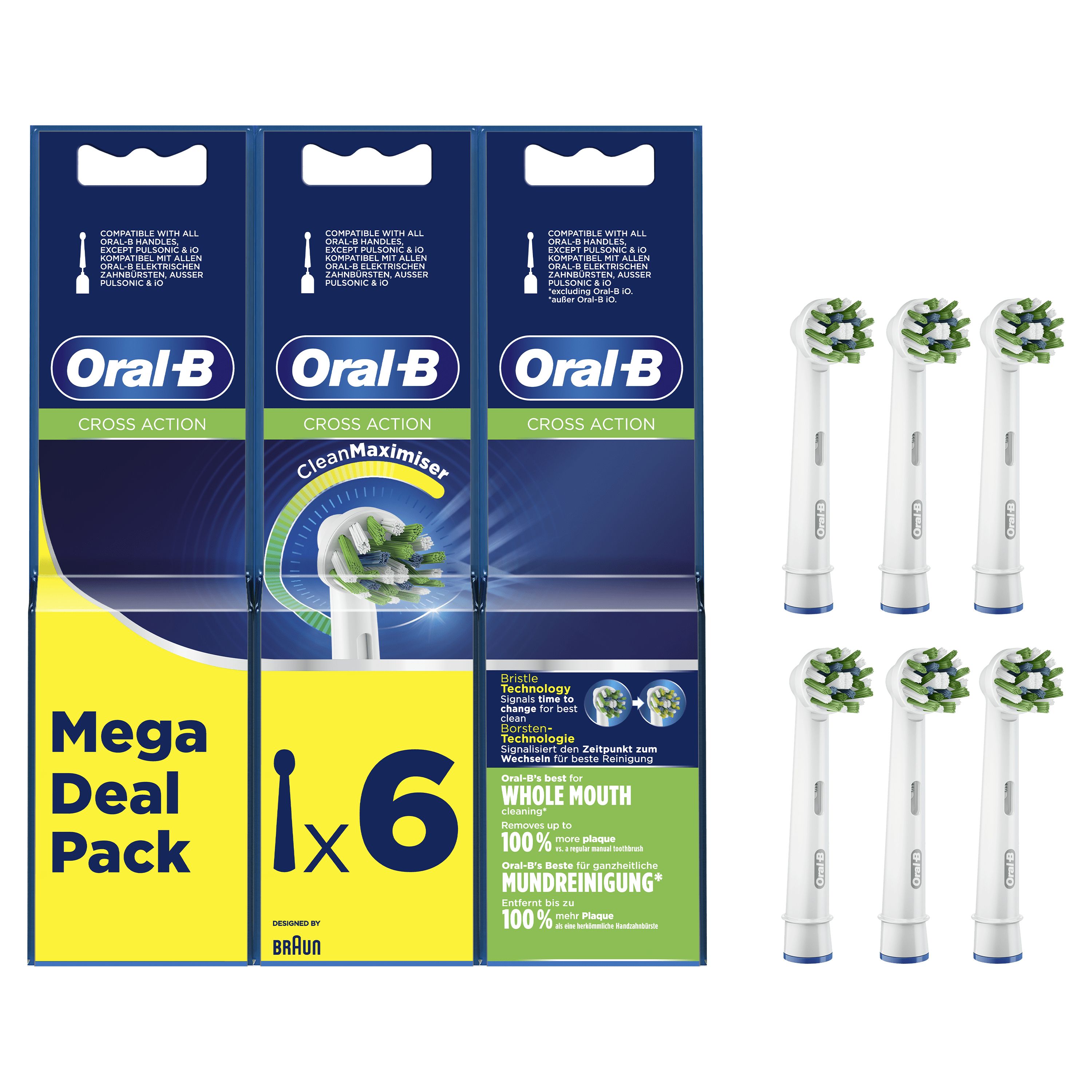 Oral-B CrossAction Opzetborstels - 6 Stuks