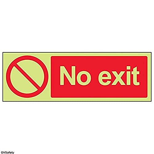 VSafety 52002AX-G No Exit Sign - Glow in the Dark - 300x100mm