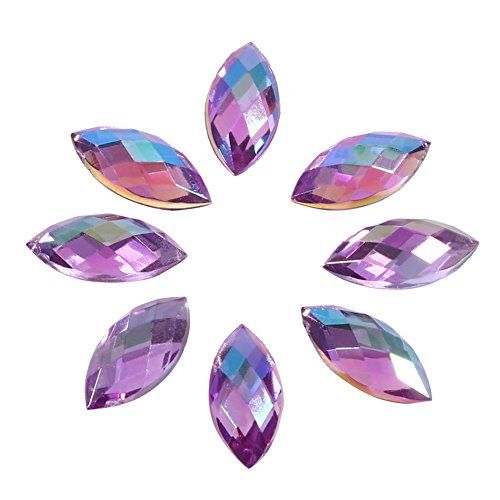 Walfront 500 Stks Paardenoog Vorm Strass Steentjes - Licht Paars - 7 × 15 mm