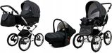 BabyLux® Margaret Exclusive | Set de poussette 3 en 1 | Pois blancs | Poussette combinée | Poussette
