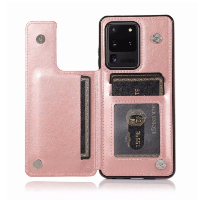 WeFor Samsung Galaxy S10 Retro Leather Flip Case Wallet - Pink