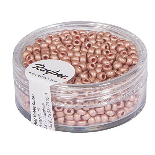 RAYHER 14307254 metallic rocailles, mat, 2,6 mm ø, blik 17 g, zachtroze
