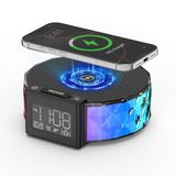 Smiling Shark WKL-02 Lichtwekker, draadloos laadstation, bedlampje, wekker, oplader met lcd-display, touch-bediening, 3 niveaus en RGB-modus, wekker, licht, bedlampjes, voor slaapkamer en thuis