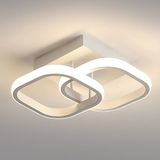 Comely Moderne LED Plafonnier, Acryl LED Plafondlamp 2137LM, Vierkante Witte Slaapkamer Plafondlamp voor Woonkamer Keuken Gang, Natuurlijk Licht 4500K, 29CM