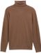 Tom Tailor Trui met col en kasjmier - Heren - S - dark taupe melange