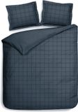Heckettlane Dekbedovertrek Diamante - Tweepersoons - 200x200-220 cm - Blauw - Katoen-Satijn