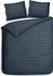 Heckettlane Dekbedovertrek Diamante - Tweepersoons - 200x200-220 cm - Blauw - Katoen-Satijn