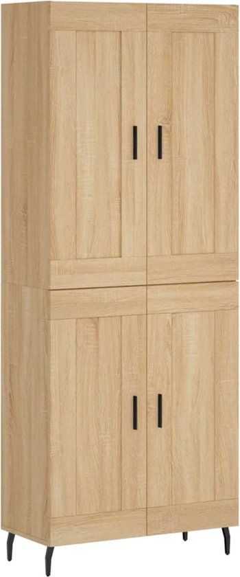 vidaXL Hoge kast 69,5x34x180 cm bewerkt hout sonoma eikenkleurig