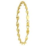 Lucardi Dames Gerecycled zilveren goldplated armband gedraaid