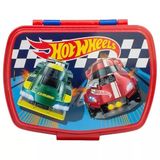 STOR Broodtrommel Kinderen Hot Wheels, Rechthoekige Lunchbox 1333ml, BPA-Vrij, Stevig Plastic, Ideaal voor School en Tussendoortjes