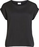 VILA VIELLETTE S/S SATIN TOP/SU - NOOS Dames Top - Maat 40 - Blauw