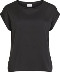 VILA VIELLETTE S/S SATIN TOP/SU - NOOS Dames Top - Maat 40 - Blauw