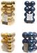 Decoris Kaemingk B.V. Kerstversiering kunststof kerstballen kleuren mix donkerblauw/goud 4 en 6 cm pakket van 80x stuks