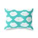 BonaMaison Turquoise-wit, kussensloop voor bed, auto, bank, huis, woonkamer, slaapkamer, woondecoratie, 45 x 60 cm, ontworpen en vervaardigd in Turkije