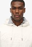Superdry Athletic Embossed Oversized Hoodie Heren Bone White XXL