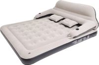 Merkloos Opblaasbaar Queen Size Luchtbed met Kussens en Rugleuning - Ideaal voor Camping en Logeren