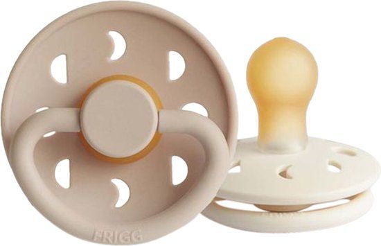 FRIGG Moon Fopspeen Cream / Croissant 0-6 Mnd - 2 Stuks - Beige