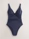 Next Dames Utrim Diep Uitgesneden Badpak met Figuurcorrectie Blauw