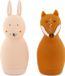 Trixie Knijpspeelgoed voor in bad - Mrs. Rabbit & Mr. Fox - Siliconen Badspeelgoed - Spuitfiguurtjes - Vanaf 6 Maanden