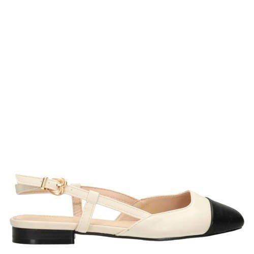 Haboob slingback loafers ecru/zwart