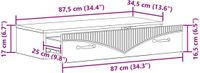 vidaXL Wandgemonteerde Zijtafel 87,5 x 34,5 x 17 cm Bewerkt hout