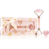 Crystallove Rose Quartz Selflove Set wałek do masażu twarzy i akcesorium do masażu