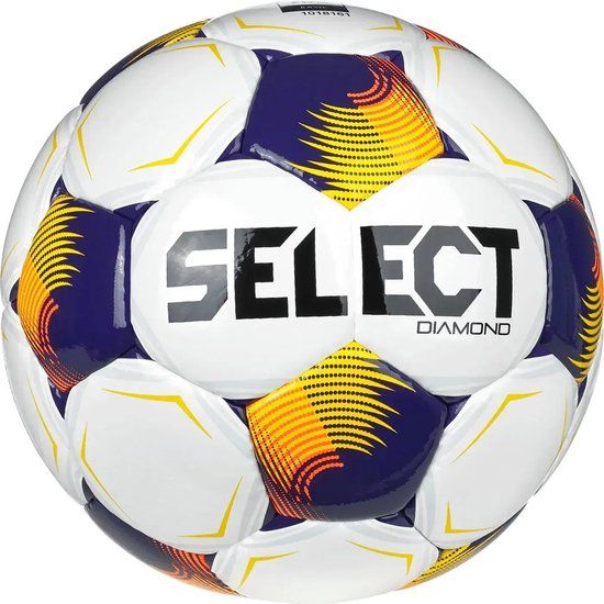 Select Diamond V26 Trainingsbal - Wit / Paars / Geel | Maat: 5