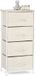 Merkloos Relaxdays ladekast, met 4 stoffen lades, metaal en hout, ladeblok, commode, ladesysteem, HxBxD: 95 x 45 x 30 cm, beige