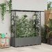 VidaXL Verhoogd bed met trellis en dak lichtgrijs 162,5 x 40 x 136 cm