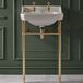 Hudson Reed Richmond Lavabo sur pieds rétro – 56 cm – Or satiné – 2 trous - Trop plein