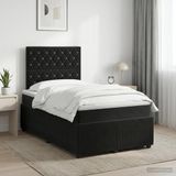 vidaXL Boxspringbed met matras Zwart 120 x 190 cm Fluweel