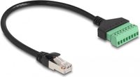 Delock RJ45 (m) - Terminal Block (2-delig) kabel - U/UTP - CAT6 Gigabit / zwart - 0,30 meter