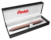 Pentel EnerGel Sterling BL407PG-BOX Stylo roller, boîtier or rose, largeur de trait 0,35 mm, diamètre de bille 0,7 mm, encre noire, coffret cadeau